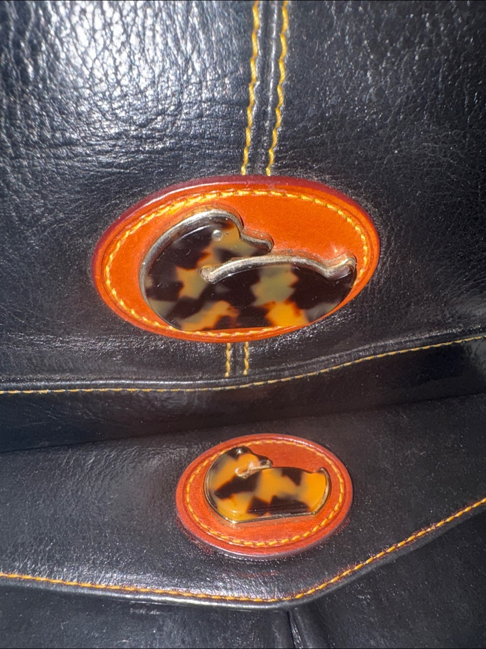 Dooney & Bourke Black Leather Fairfield Champosa Purse & Match. Duck Wallet Set